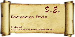 Davidovics Ervin névjegykártya